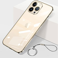 Coque Antichocs Rigide Transparente Crystal Etui Housse H09 pour Apple iPhone 15 Pro Max Or