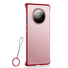 Coque Antichocs Rigide Transparente Crystal Etui Housse S01 pour Huawei Mate 40 Pro Rouge