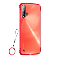 Coque Antichocs Rigide Transparente Crystal Etui Housse S01 pour Huawei Nova 5 Pro Rouge