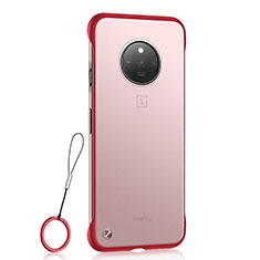 Coque Antichocs Rigide Transparente Crystal Etui Housse S01 pour OnePlus 7T Rouge
