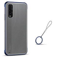 Coque Antichocs Rigide Transparente Crystal Etui Housse S01 pour Oppo Find X2 Bleu