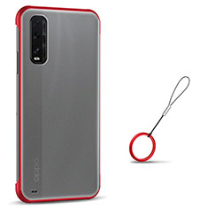 Coque Antichocs Rigide Transparente Crystal Etui Housse S01 pour Oppo Find X2 Rouge