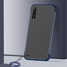 Coque Antichocs Rigide Transparente Crystal Etui Housse S01 pour Samsung Galaxy A90 5G Bleu