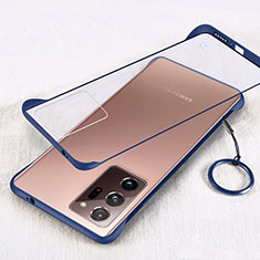 Coque Antichocs Rigide Transparente Crystal Etui Housse S01 pour Samsung Galaxy Note 20 Ultra 5G Bleu