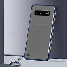 Coque Antichocs Rigide Transparente Crystal Etui Housse S01 pour Samsung Galaxy S10 5G Bleu