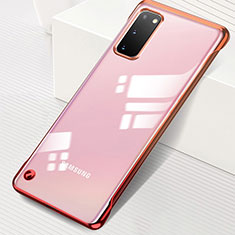 Coque Antichocs Rigide Transparente Crystal Etui Housse S01 pour Samsung Galaxy S20 Rouge