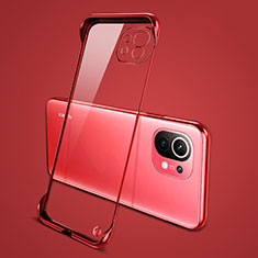 Coque Antichocs Rigide Transparente Crystal Etui Housse S01 pour Xiaomi Mi 11 Lite 5G Rouge