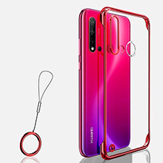 Coque Antichocs Rigide Transparente Crystal Etui Housse S03 pour Huawei P20 Lite (2019) Rouge