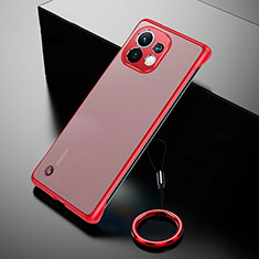 Coque Antichocs Rigide Transparente Crystal Etui Housse S03 pour Xiaomi Mi 11 Lite 5G NE Rouge