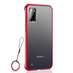 Coque Antichocs Rigide Transparente Crystal Etui Housse S04 pour Huawei Honor V30 Pro 5G Rouge