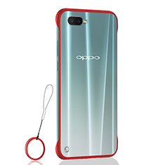 Coque Antichocs Rigide Transparente Crystal Etui Housse S04 pour Oppo K1 Rouge