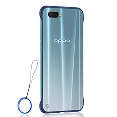 Coque Antichocs Rigide Transparente Crystal Etui Housse S04 pour Oppo R17 Neo Bleu