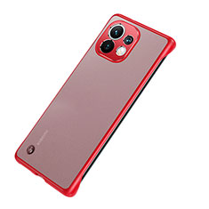 Coque Antichocs Rigide Transparente Crystal Etui Housse S04 pour Xiaomi Mi 11 Lite 5G NE Rouge