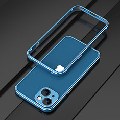 Coque Bumper Luxe Aluminum Metal Etui A01 pour Apple iPhone 13 Bleu