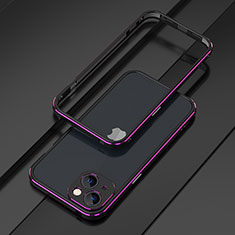 Coque Bumper Luxe Aluminum Metal Etui A01 pour Apple iPhone 14 Plus Violet