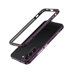 Coque Bumper Luxe Aluminum Metal Etui A01 pour Samsung Galaxy S24 Plus 5G Violet