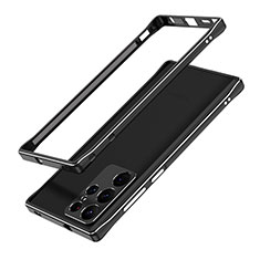 Coque Bumper Luxe Aluminum Metal Etui A01 pour Samsung Galaxy S24 Ultra 5G Noir