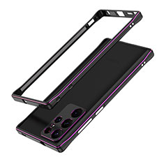 Coque Bumper Luxe Aluminum Metal Etui A01 pour Samsung Galaxy S25 Ultra 5G Violet