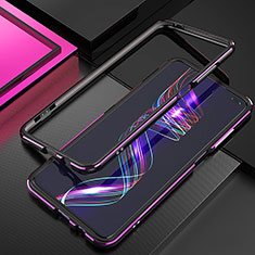 Coque Bumper Luxe Aluminum Metal Etui A01 pour Xiaomi Poco X2 Violet et Noir