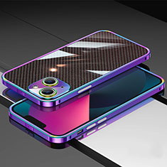 Coque Bumper Luxe Aluminum Metal Etui A02 pour Apple iPhone 14 Bleu