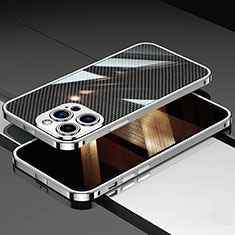 Coque Bumper Luxe Aluminum Metal Etui A02 pour Apple iPhone 14 Pro Max Argent