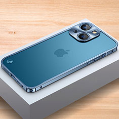 Coque Bumper Luxe Aluminum Metal Etui A04 pour Apple iPhone 15 Bleu