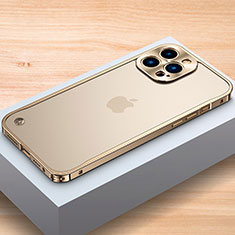Coque Bumper Luxe Aluminum Metal Etui A04 pour Apple iPhone 15 Pro Max Or