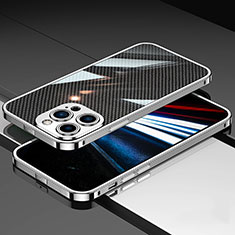 Coque Bumper Luxe Aluminum Metal Etui JL1 pour Apple iPhone 14 Pro Max Argent