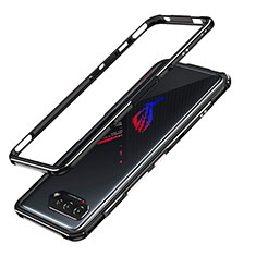 Coque Bumper Luxe Aluminum Metal Etui JZ1 pour Asus ROG Phone 5 ZS673KS Argent et Noir