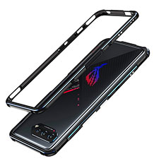 Coque Bumper Luxe Aluminum Metal Etui JZ1 pour Asus ROG Phone 5s Bleu et Noir