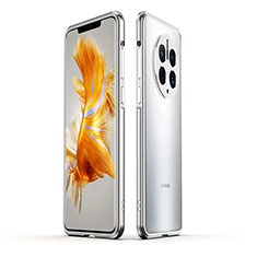 Coque Bumper Luxe Aluminum Metal Etui JZ1 pour Huawei Mate 50 Pro Argent