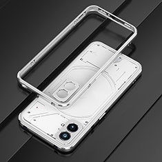 Coque Bumper Luxe Aluminum Metal Etui JZ1 pour Nothing Phone 2 Argent