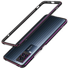 Coque Bumper Luxe Aluminum Metal Etui JZ1 pour Vivo iQOO 7 5G Violet