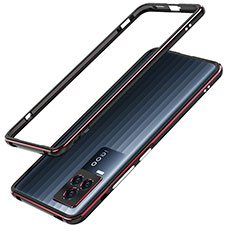 Coque Bumper Luxe Aluminum Metal Etui JZ1 pour Vivo iQOO 7 Legend 5G Rouge et Noir