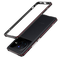 Coque Bumper Luxe Aluminum Metal Etui JZ1 pour Vivo X80 Pro 5G Rouge et Noir