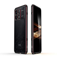 Coque Bumper Luxe Aluminum Metal Etui JZ1 pour Xiaomi Redmi K70 Pro 5G Rouge et Noir