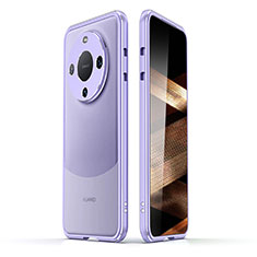 Coque Bumper Luxe Aluminum Metal Etui JZ2 pour Huawei Mate 60 Violet Clair