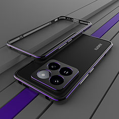 Coque Bumper Luxe Aluminum Metal Etui JZ2 pour Xiaomi Mi 14 5G Violet