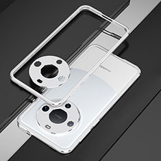 Coque Bumper Luxe Aluminum Metal Etui JZ4 pour Huawei Mate 60 Pro Argent