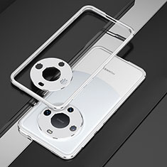 Coque Bumper Luxe Aluminum Metal Etui JZ4 pour Huawei Mate 60 Pro+ Plus Argent