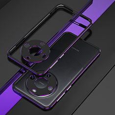 Coque Bumper Luxe Aluminum Metal Etui JZ4 pour Huawei Mate 60 Pro Violet