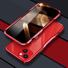 Coque Bumper Luxe Aluminum Metal Etui LF1 pour Apple iPhone 15 Plus Rouge