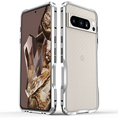 Coque Bumper Luxe Aluminum Metal Etui LF2 pour Google Pixel 8 Pro 5G Argent
