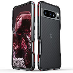 Coque Bumper Luxe Aluminum Metal Etui LF2 pour Google Pixel 8 Pro 5G Rouge et Noir