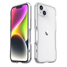 Coque Bumper Luxe Aluminum Metal Etui LF3 pour Apple iPhone 14 Argent