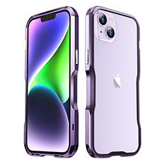 Coque Bumper Luxe Aluminum Metal Etui LF3 pour Apple iPhone 14 Violet