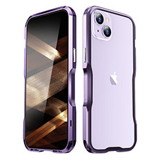 Coque Bumper Luxe Aluminum Metal Etui LF3 pour Apple iPhone 15 Plus Violet