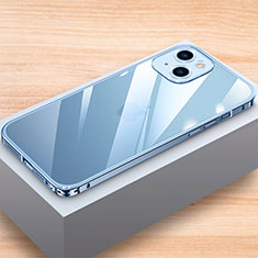 Coque Bumper Luxe Aluminum Metal Etui LK1 pour Apple iPhone 14 Plus Bleu