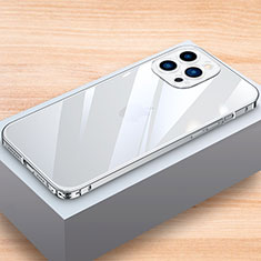 Coque Bumper Luxe Aluminum Metal Etui LK1 pour Apple iPhone 14 Pro Max Argent