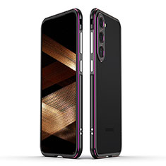 Coque Bumper Luxe Aluminum Metal Etui LK1 pour Samsung Galaxy S22 Plus 5G Violet